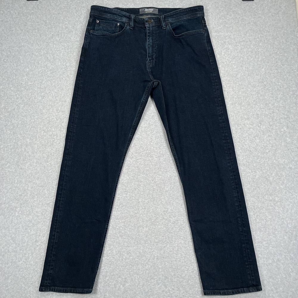 Revtown Sharp Jeans Men 36x32 (36x31) Dark Wash Slim Straight Stretch Blue Denim